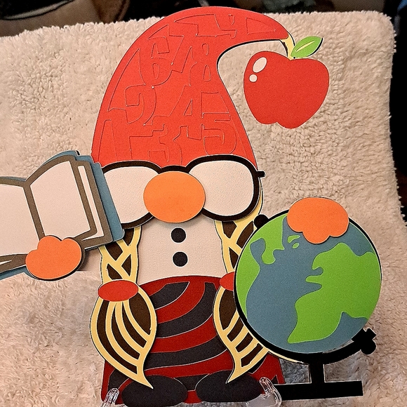 Handcrafted Layered Gnome Teachers Set with display Stands. - Picture 3 of 3